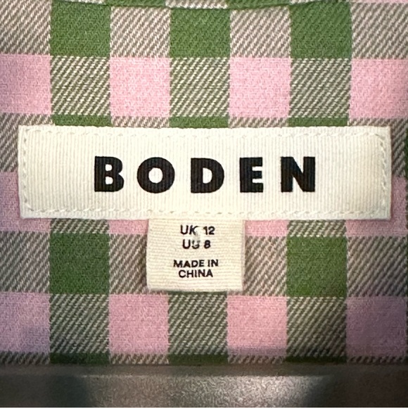 Boden Helena Brushed Cotton Ruffled Gingham and Floral Embroidered Blouse -US 8 - Picture 10 of 11